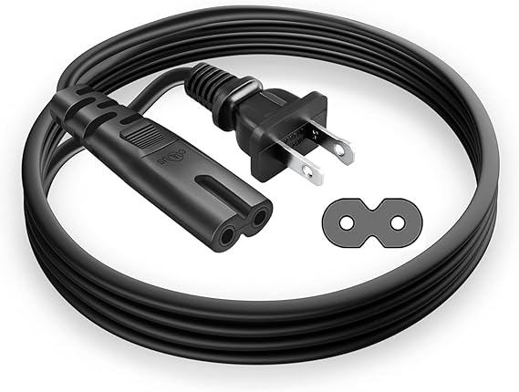 Replacement TCL TV Power Cord for TCL 28" 32" 40" 43" 48" 49" 50" 55" 60" 65" 75" 80" 85" Inch LCD HD Smart 4K Curved TV 32S3800 40FS3750 43UP130 48FS3750 55FS3750 2 Prong AC Wall Plug Cable (10FT)