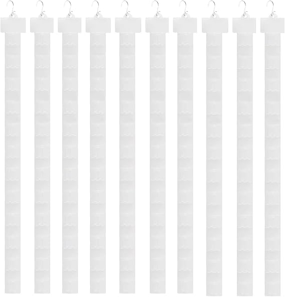 10Pcs Plastic Hanging Display Strips with Hooks, Merchandise Station Display Strips for Retail Store Display