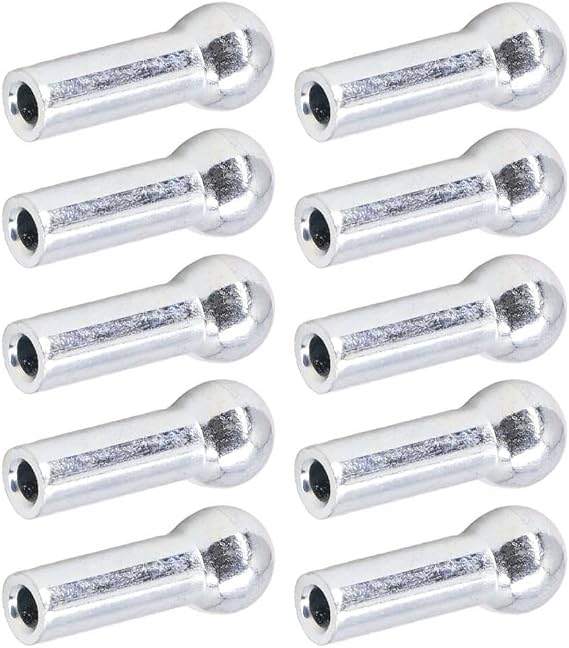 Iron Cable Eyelet Terminal Stopper For Gym Pulley Machine Wire Rope Port Joint Compatible With 5mm 6mm Steel Core Fitness Gear Silver 10 Pack(6mm)