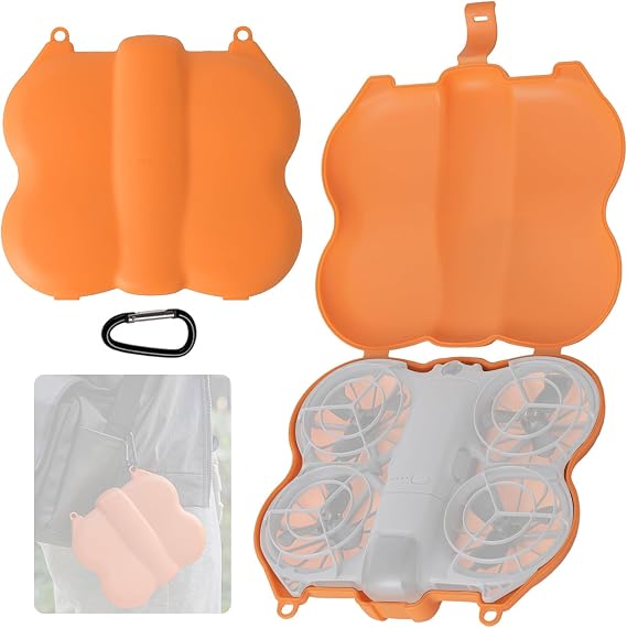Case Plastic for DJI NEO 2 Carry Case Drone Protective Case Storage Case Drone Accessories for DJI NEO 2, Compact Portable Lightweight (Orange)