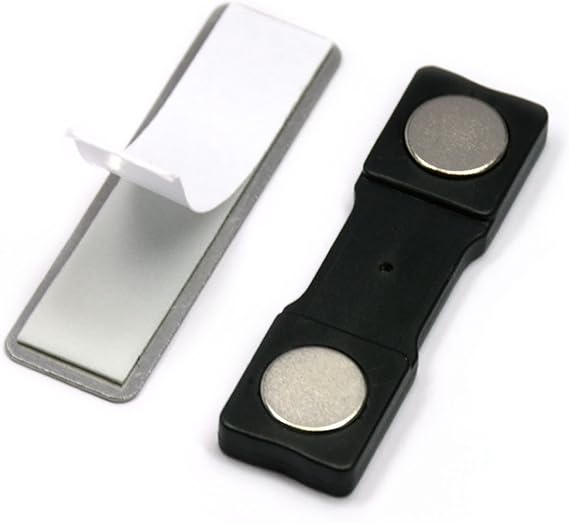 CMS Magnetics Name Badge Magnets BM-2Mag-2, Magnetic Badge Attachments for Magnetic Name Tags, 3M Adhesive Back Plates Included, 100 Sets