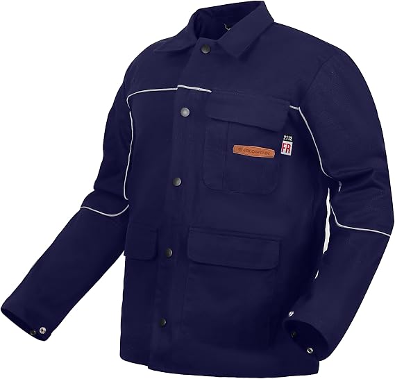 ARCCAPTAIN Welding Jacket, 11oz Flame Resistant Cotton Welding Jackets