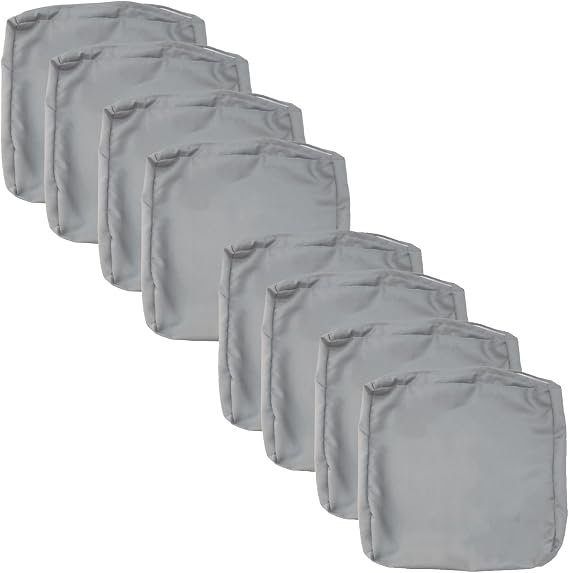FLYMEI Patio Cushion Covers Grey 24x24x4-4pcs & Grey 20x18x4-4pcs