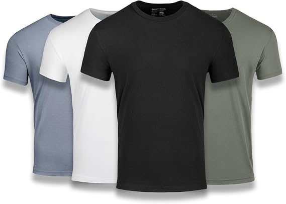 Fresh Clean Threads Men's Crew Neck T-Shirts Short Sleeve, Fitted Style, Soft Cotton-Poly Blend, Tag-Free Comfort