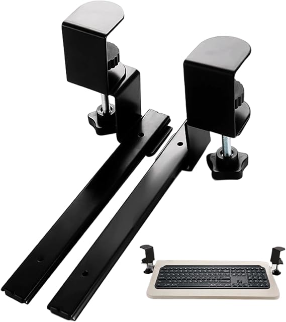 Under Desk Keyboard Rail Rotating No Drill Extender