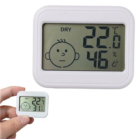 Digital Thermometer Hygrometer Indoor, Mini LCD Digital Thermometer Hygrometer, Accurate Room Thermometer and Humidity Gauge with Temperature Humidity Monitor for Greenhouse, Garden, Cellar