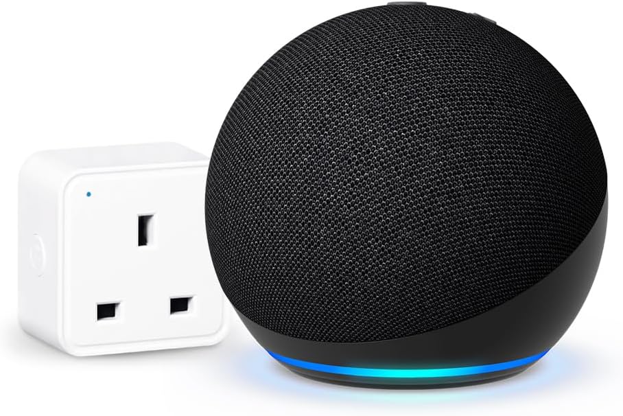 Echo Dot (5th generation) | Charcoal + WiZ Smart Plug, Works with Alexa - Smart Home Starter Kit, with Alexa+ Early Access