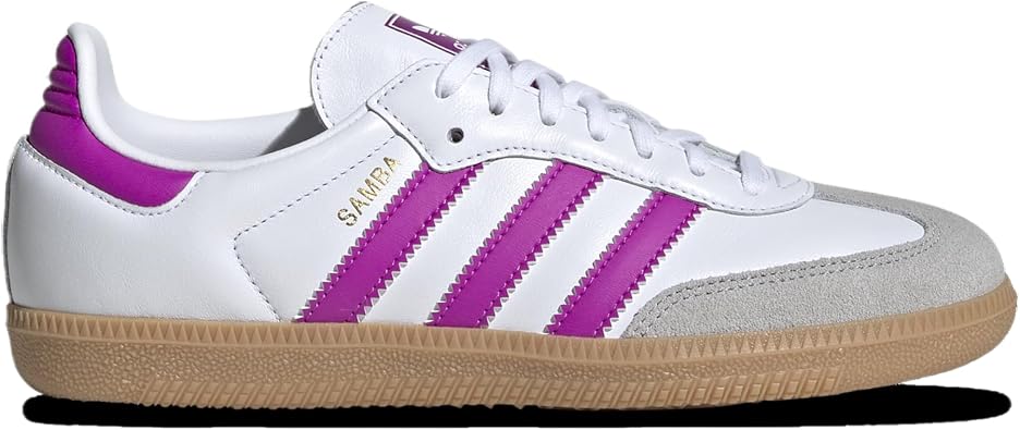 adidas Samba OG Big Kid (White Purple Burst, 7)