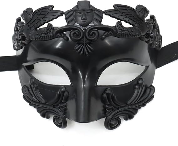 Masquerade Mask for Men- Vintage Roman Greek Venetian Half Face Mask for Mardi Gras Halloween Cosplay and Party