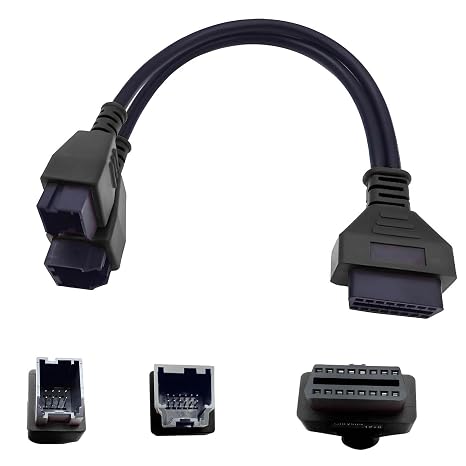 12+8 Adapter Cable for Chrysler FCA Compatible with MaxiSys MS906 MS908 MS906BT MS908S Pro Elite, OBD2 Diagnostic Connector for FCA Jeep Dodge RAM Fiat Vehicles 2018+ Plug and Play