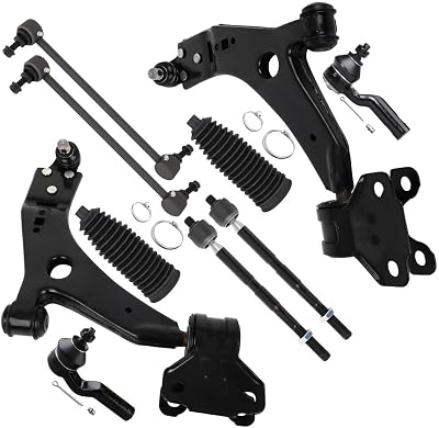 SCITOO 10pcs Front Suspension Kit Lower Control Arm and Ball Joint Inner Outer Tie Rod End wBoot Sway Bar End Link Replacement for 2013-2018 for Ford Escape
