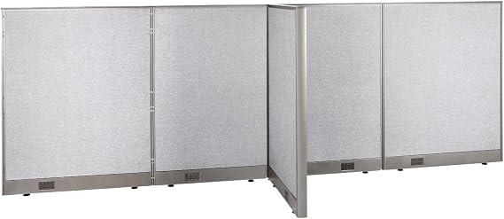 GOF Freestanding T-Shaped Office Partition, Large Fabric Room Divider Panel, 30" D x 132" W x 48" H