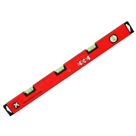 Kapro - 105 Topgrade Gradient Box Level - With Slope Measurements - Features Pre-Set Sloped Vials, Rubberized End Caps, Finely Milled Precision Surface - Hand Calibrated - Aluminum - 24 Inch