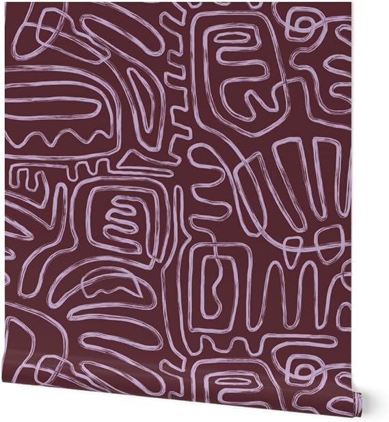 Spoonflower Boho Squiggles PVC-Free Type II Professional Wallpaper