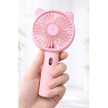 3 MODLU Şarjlı El Fanı 3 Kademe Seyahat Masaüstü Vantilatör Taşınabilir Mini Fan F136 (Pembe)