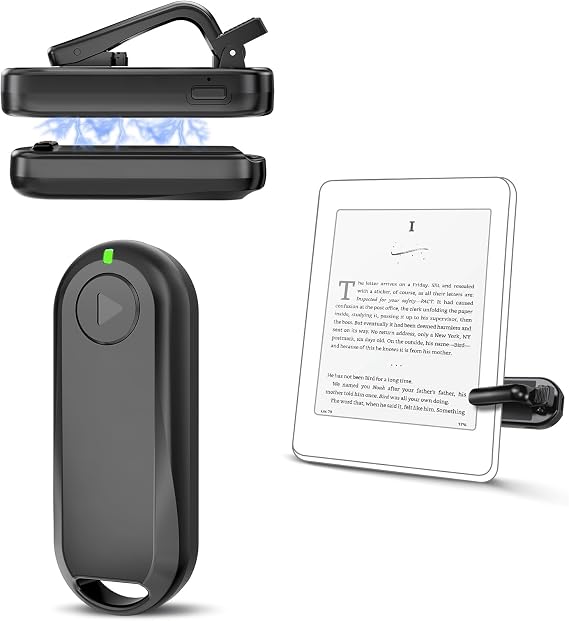 CoBak Remote Page Turner Page Turning & Camera Remote Shutter for Kobo, E-Readers, iPad & iPhone, Compatible with Kindle Paperwhite Wireless Control for Reading, Photos & Video
