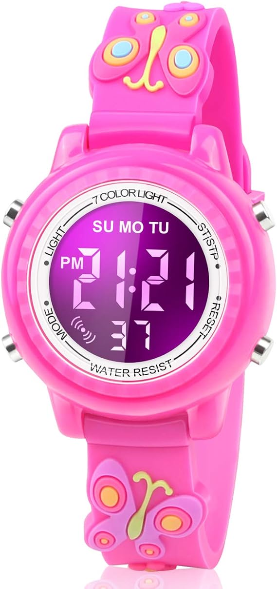 Viposoon Waterproof LED Kids Watches with Alarm - Kids Toys Gifts for Girls Age 3-10