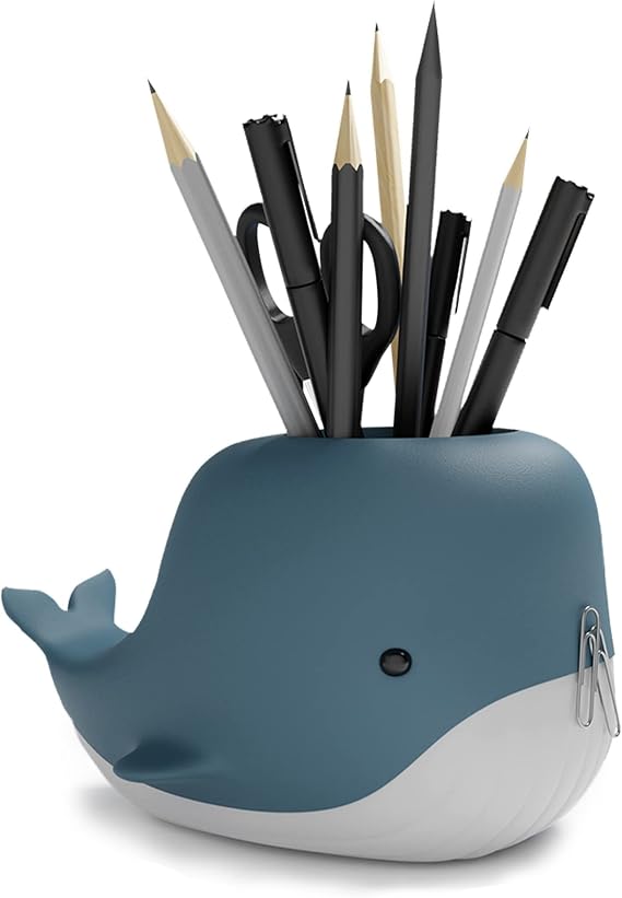 Mustard Whale Pen Stand, Gray