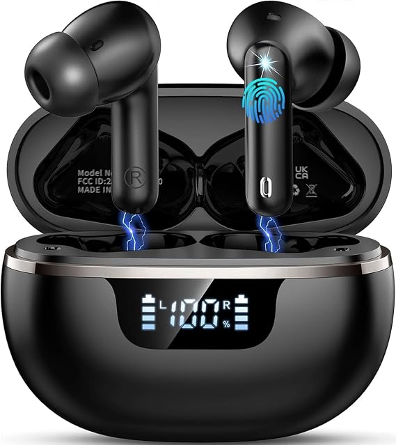 Wireless Earbuds, 2026 Bluetooth 5.4 Headphones HiFi Stereo 50H In Ear Buds