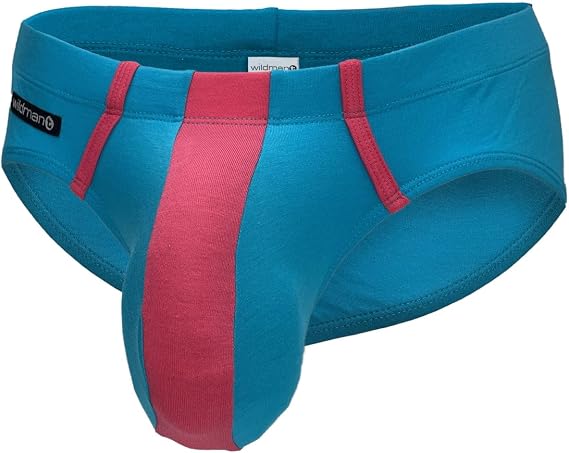 Wildmant Big Boy Pouch Modal Briefs Baby Blue and Pink