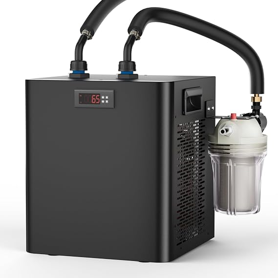 Ice Bath Water Chiller for Cold Plunge Tubs, 1/3 Hp Ice Plunge Chiller with External Filter & Pump, Insulated Hoses, Submersible Pump, Ideal for Cold Therapy Recovery