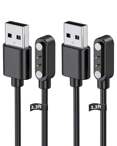 [2-Pack] Smart Watch Charger for Motorola Moto Watch 70 3.3Ft/100cm 2 Pin USB Portable Magnetic Charging Cable Cord for Motorola Moto Watch 70
