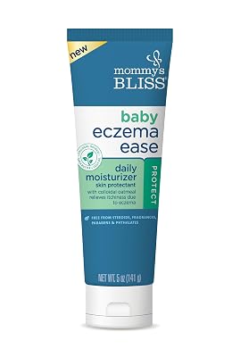 Mommys Bliss Eczema Ease Daily Moisturizer with Colloidal Oatmeal, Shea Butter & Olive Oil, Protects & Relieve Skin Irritations & Itching due to Eczema, Free from Steroids & Phthalates, 5 oz