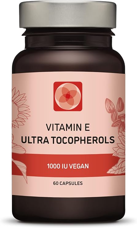 Vitamin E 1000 IU Ultra Tocopherol 450mg Vitamin E Vegan All 4 Tocopherols - Alpha Tocopherol + Beta Tocopherol + Gamma Tocopherol + Delta Tocopherol Unique d Alpha (60)