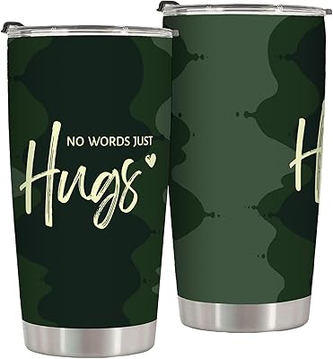 No Words Just Hugs Tumbler,20 Oz Stainless Steel Insulated Travel Coffee Mug,After Surgery Recovery Gift,Get Well Soon Gifts,Inspiring Gifts for Women Friends Mom,1 Pcs