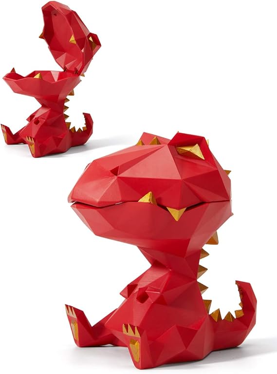 HAUCOZE Dinosaur Candy Dish Storage Animal Statue Modern Sculpture 7.5 Inch
