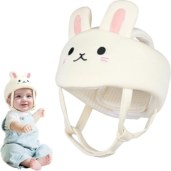 Head Protector Toddler Helmet Age 1-2, Infant 360° Anti Collision Protection Hats, Safety Headguards, Adjustable Size - White