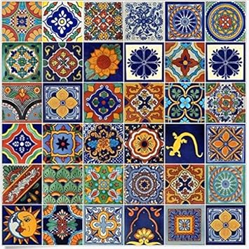 Color y Tradicion 100 Mexican Ceramic Tiles Handmade Talavera Tiles