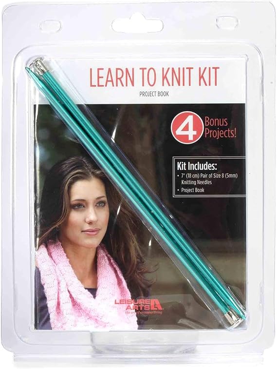 Leisure Arts Learn To Knit Kit Book, Assorted
