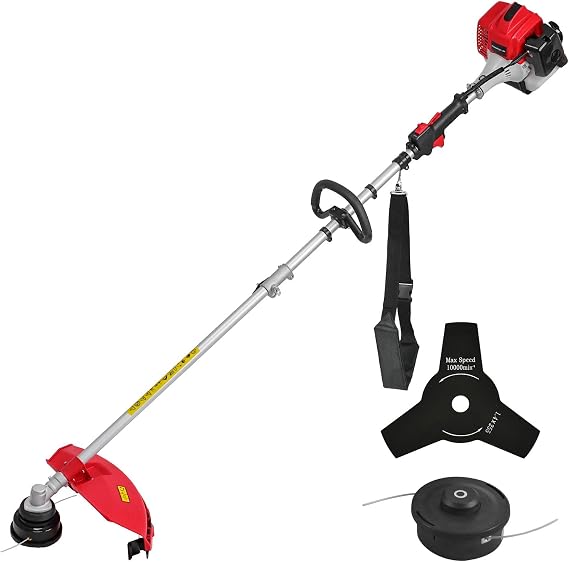PowerSmart 25.4cc Gas Weed Wacker, String Trimmer/Edger 16-Inch with 10-Inch Brush Cutter Shoulder Strap