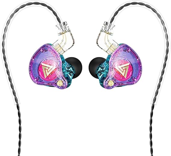 QKZ AK6 PRO Wired Earphone, 11mm Strong Magnetic Dynamic Headphone, Sports Running Earbuds, in Ear DJ Music Headset with Microphone (Colorful)