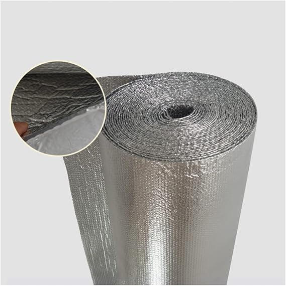 Double Bubble Reflective Foil Insulation,Double Bubble Reflective Thermal Aluminum Foil Radiant Heat Vapor Barrier Insulation,for Attics, Windows, Garages, RV's, Ducts,2mm(thk),1 * 3M(3m2)