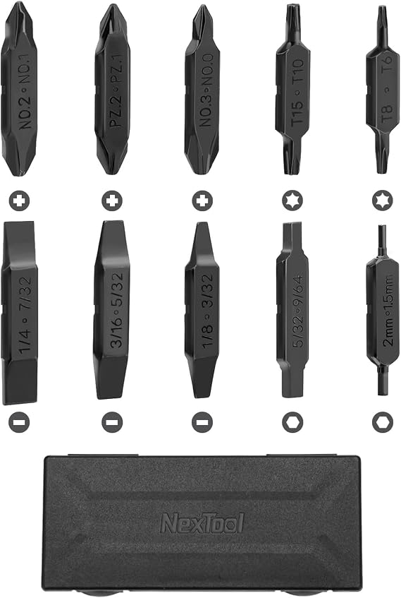 NexTool Bit Kit AS1, Double-Ended Screwdriver Bit Set (10 Pack)