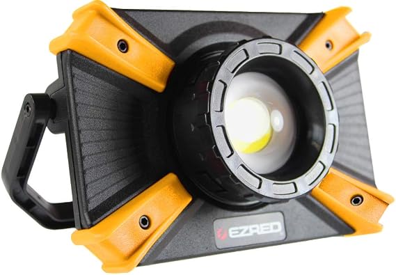 EZ RED XLF1000-OR 1, 000 lm Micro-USB Rechargeable Work Light, Black, Orange