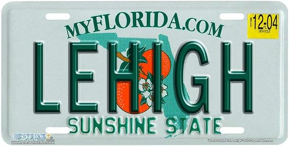 "Florida State Lehigh" - Decorative License Plate