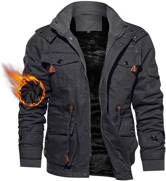 TACVASEN Men's Winter Jacket Fleece Lined Military Thick Coat