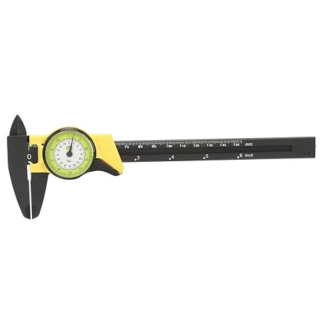 Wear Resistance Dial Caliper, 0-150mm Quickly and Correctly Measure Caliper Measuring Tool, for Roofessional Measure Tool(Yellow (English))