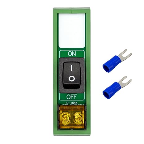 DIN Rail Mount Rocker Switch Module, 10Amp 250VAC/50VDC (1 Channel)