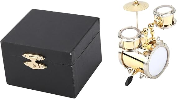 VBDEFRT Miniature Musical Instrument Set Mini Drum Model Set Miniature Musical Instrument Models Brass Mini Drum Ornament Desktop Decoration Crafts with Gift Box