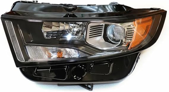 For Ford Edge 2015 2016 2017 2018 Headlight Assembly, Halogen Left Driver Side (LH) Headlamp Replacement, DOT & SAE Standards, SE SEL Limited Left Driver Side LH, Chrome Housing Front Lamp