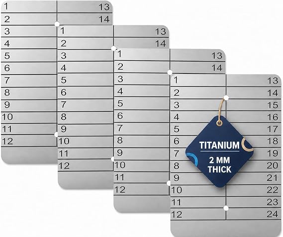 4X Titanium Crypto Seed Storage Plates Lazer Engraved Punchable and Etchable Cold Wallet for Secure Offline Backup of Bitcoin Ethereum & Cryptocurrency Mnemonic Recovery Phrases