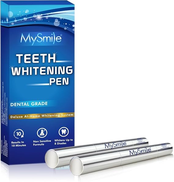 MySmile Teeth Whitening Gel Pen, 30+ Treatment Teeth Stain Remover Pen