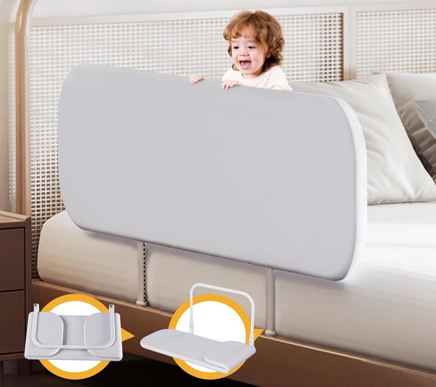Toddler Bed Rail for Travel - Baby Guard Bed Rail Portable Crib Twin, Queen, Full, King Size Bed - Easy to Assemble Safety Bedside Rail for Toddlers and Kids