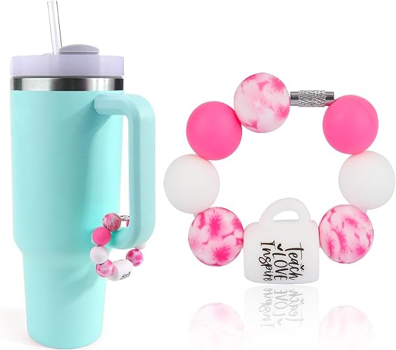 Cup Charm Beaded Making Kit, Tumbler Accessories, Keychain, Handbags Decoration Charms, Silicone Crafts for Stanley Water Bottle Art Set