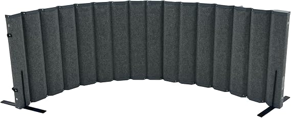 Versare VersiPanel Acoustical Partition Wall - Sound Panel Classroom Office Room Divider, Flexible Arrangement, Easy Roll-up Storage (Grey, 8' Wide x 30" Tall)