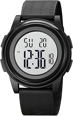 SNE Mens Watch Ultra-Thin Digital Sports Watch Minimalist Waterproof Digital Watches Men with Wide-Angle Display Rubber Strap Wrist Watch for Men 1206